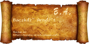 Baczkó Arnót névjegykártya